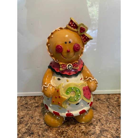 Gingerbread Girl Figurine Sweet Holiday Decor Shelf Sitter - Picture 1 of 7
